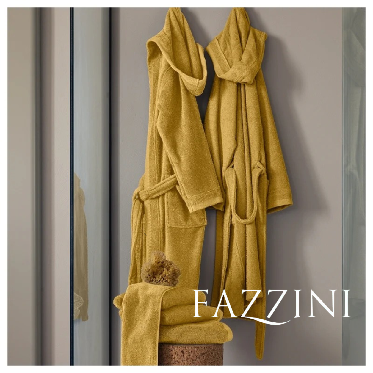 SQUARE MUSTARD BATHROBE