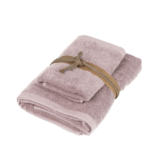 Coppia ospite asciugamano SQUARE ROSA Fazzini + Profumatore Bucato Horomia 250 ml – Festa della Mamma