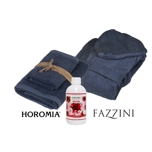 Accappatoio + coppia asciugamani Quetzal +profumatore bucato 250ml Imperial soap