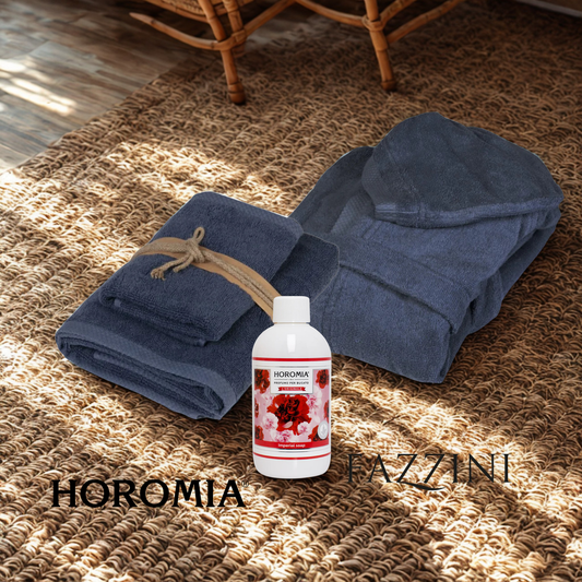 Accappatoio + coppia asciugamani Quetzal +profumatore bucato 250ml Imperial soap