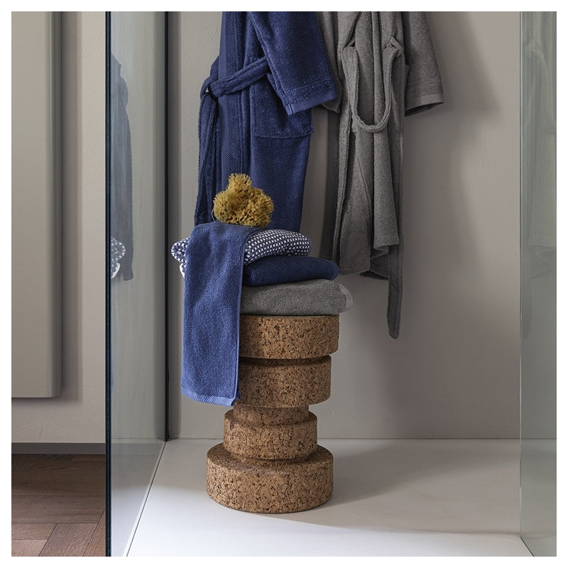 COPPIA OSPITE E ASCIUGAMANO SQUARE JACQUARD BLU/GRIGIO