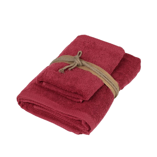 GUEST COUPLE AND SQUARE GERANIUM TOWEL